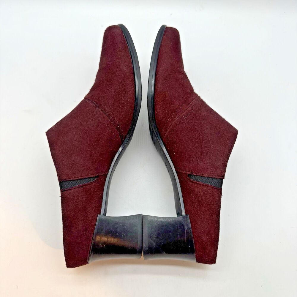 Munro American Margo Burgundy Suede Heeled Mules Women's 8N Slip On Comfort Shoe - Picture 6 of 12